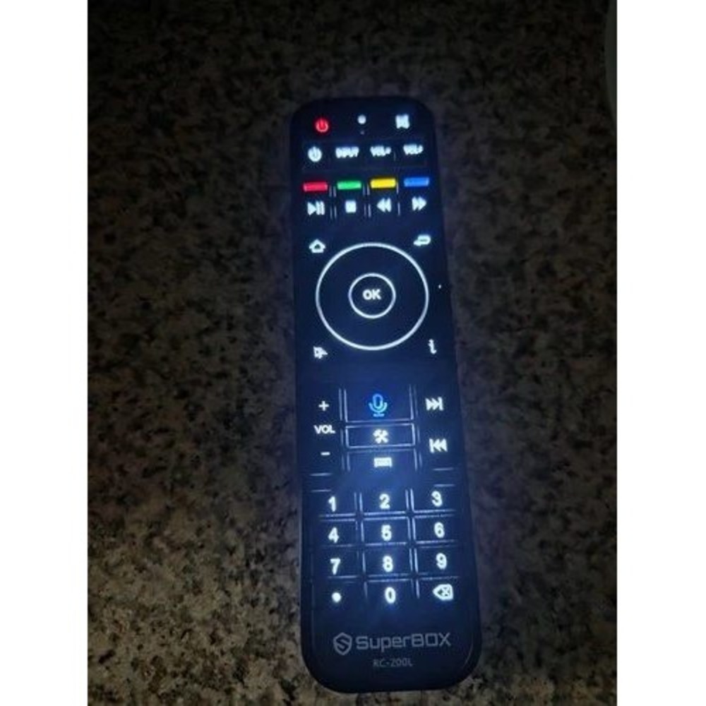 SuperBox RC-200L Bluetooth Voice‎ Remote Control Backlit Replacement Black